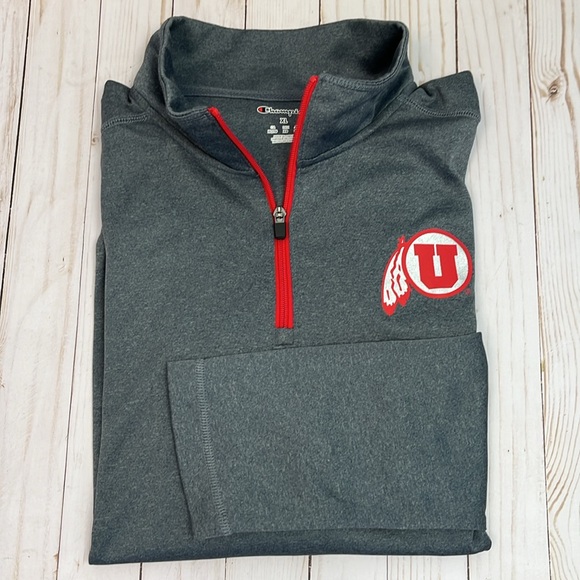 Champion Utah quarter zip pullover. Performance fabric. Reflective logo. X Large - Picture 2 of 6